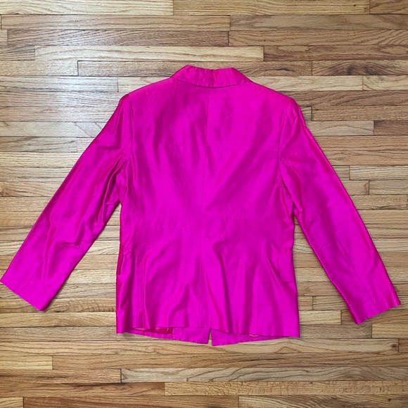 Vintage Hot Pink Silk Blazer - Picture 9 of 13